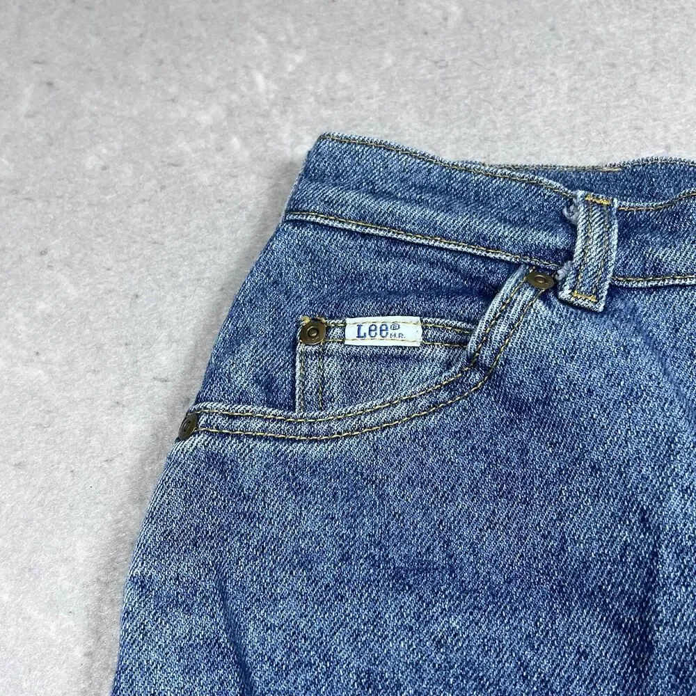 Vintage 80s LEE Sexy Chic Mom Tapered Jeans Womens SZ 31x30 High-Waist Acid-Wash - Picture 3 of 14